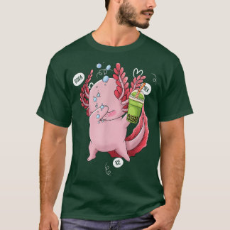 Dabbing Axolotl Bubble Tea Boba Japan Anime Fan T-Shirt