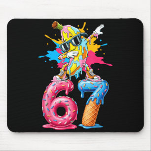 Dabbing Banana 67 Ice Cream Drip Funny Six Seven M Mouse Pad
