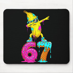 Dabbing Banana 67 Ice Cream Drip Funny Six Seven M Mouse Pad
