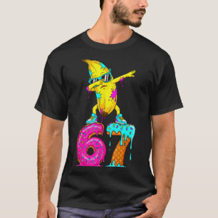 Dabbing Banana 67 Ice Cream Drip Funny Six Seven M T-Shirt