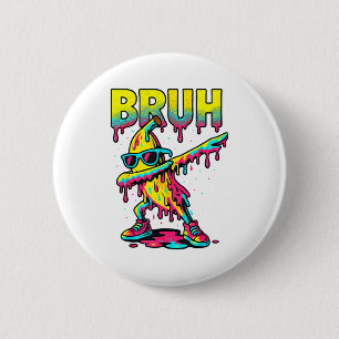 Dabbing Banana Bruh Ice Cream Drip Banana Youth Bo 6 Cm Round Badge