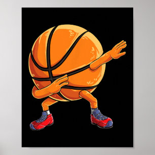 Dabbing Basketball Ball Fun Boys Men Women Sports  Poster