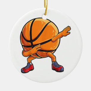 Dabbing Basketball Ball Funny Boys Men Women Sport Ceramic Ornament