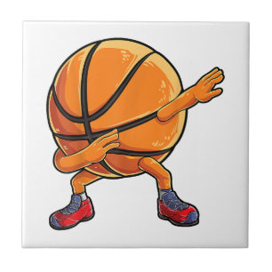 Dabbing Basketball Ball Funny Boys Men Women Sport Ceramic Tile