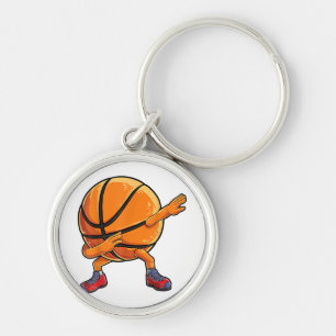 Dabbing Basketball Ball Funny Boys Men Women Sport Key Ring