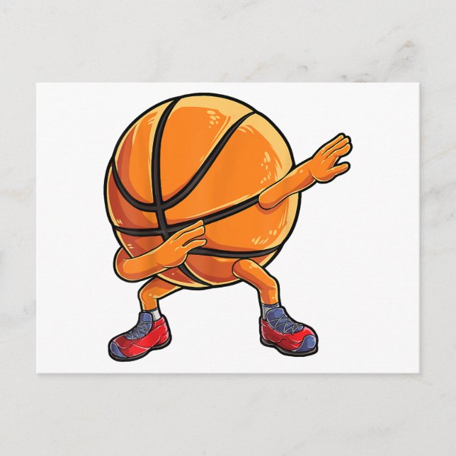 Dabbing Basketball Ball Funny Boys Men Women Sport Postcard (Front)