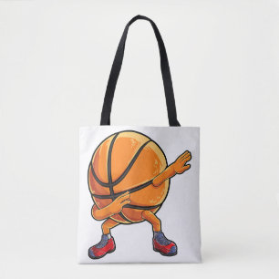 Dabbing Basketball Ball Funny Boys Men Women Sport Tote Bag