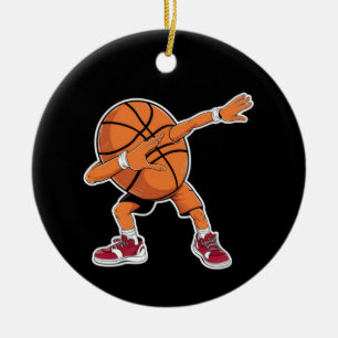 Dabbing Basketball Ball Funny Sports Player  Ceramic Ornament