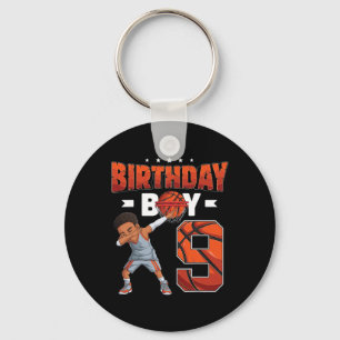 Dabbing Basketball player 9 Years Old Boy 9th Birt Key Ring