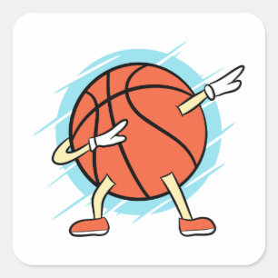 Dabbing Basketball Square Sticker