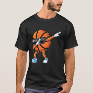 Dabbing Basketball Sunglasses Ball Graphic Funny D T-Shirt