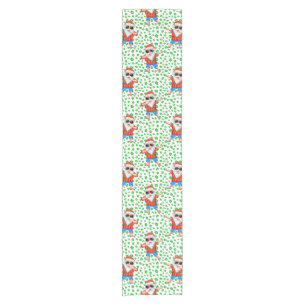 Dabbing Beach Santa Claus in a Aloha Shirt Tropica Short Table Runner