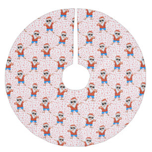 Dabbing Beach Santa Claus in a Aloha Shirt With Re Brushed Polyester Tree Skirt