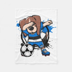 Dabbing Beagle Dog Estonia Soccer Fans Jersey Foot Fleece Blanket