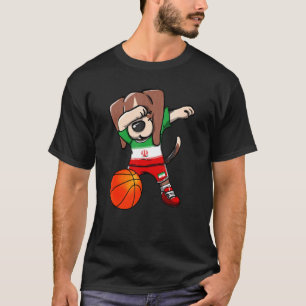 Dabbing Beagle Dog Iran Jersey Iranian Basketball T-Shirt