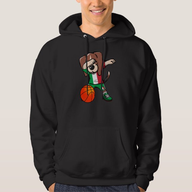 Dabbing Beagle Dog Italy Jersey Italian Basketball Hoodie (Front)