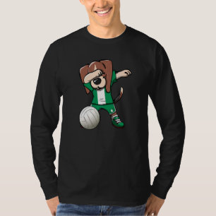 Dabbing Beagle Dog Nigeria Jersey Nigerian Volleyb T-Shirt