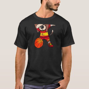 Dabbing Beagle Dog Spain Jersey Spanish Basketball T-Shirt