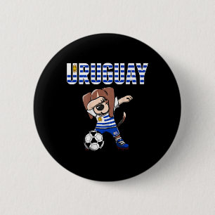 Dabbing Beagle Dog Uruguay Soccer Fans Jersey Urug 6 Cm Round Badge
