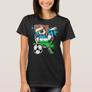 Dabbing Beagle Dog Uzbekistan Soccer Fans Jersey F T-Shirt