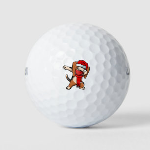 Dabbing Beagle Wears Face Mask Dab Dance Cute Chri Golf Balls