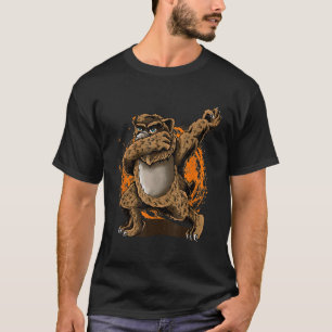 Dabbing Bear Brown Orange Camping Hiking Bears T-Shirt