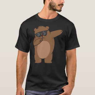 Dabbing Bear With Sunglasses Kids Grizzly Bear T-Shirt