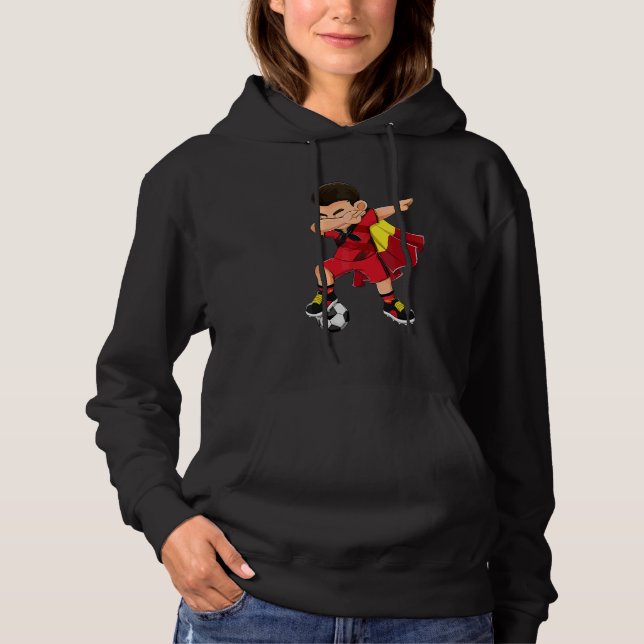 Dabbing Belgium Boy Belgium Football Flag Kids Hoodie (Front)