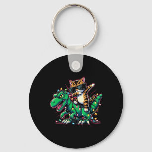 Dabbing Bengal Cat On Xmas Lights Dinosaur T Rex K Key Ring