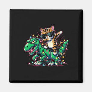 Dabbing Bengal Cat On Xmas Lights Dinosaur T Rex K Magnet