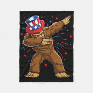 Dabbing Bigfoot 4th Of July Shirts Sasquatch Ameri Fleece Blanket