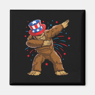 Dabbing Bigfoot 4th Of July Shirts Sasquatch Ameri Magnet