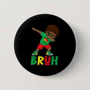 Dabbing Black Boys Juneteenth Bruh Freedom 1865 Af 6 Cm Round Badge