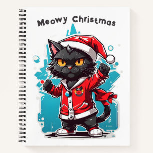 Dabbing Black Cat: Meowy Christmas Festivities Notebook