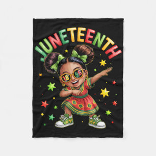 Dabbing Black Girls Melanin Juneteenth Africa Kids Fleece Blanket