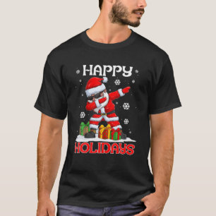Dabbing Black Happy Holidays African American Sant T-Shirt