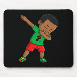 Dabbing Black King Juneteenth Boys Kids Dab Mouse Pad
