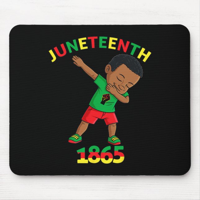 Dabbing Black King Juneteenth Melanin Brown Skin B Mouse Pad (Front)