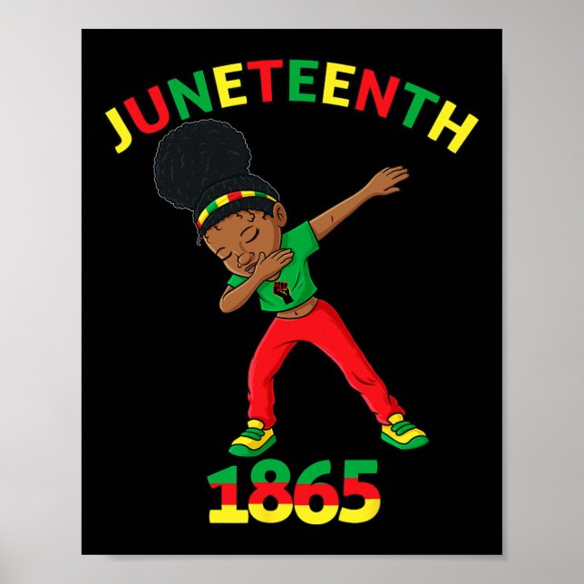 Dabbing Black Princess Juneteenth 1865 Brown Skin  Poster (Front)