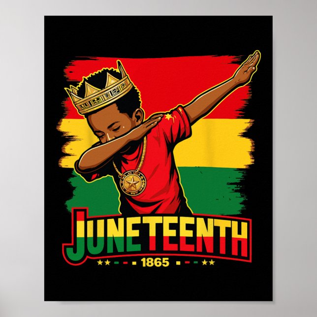 Dabbing Black Skin King Boy  Poster (Front)