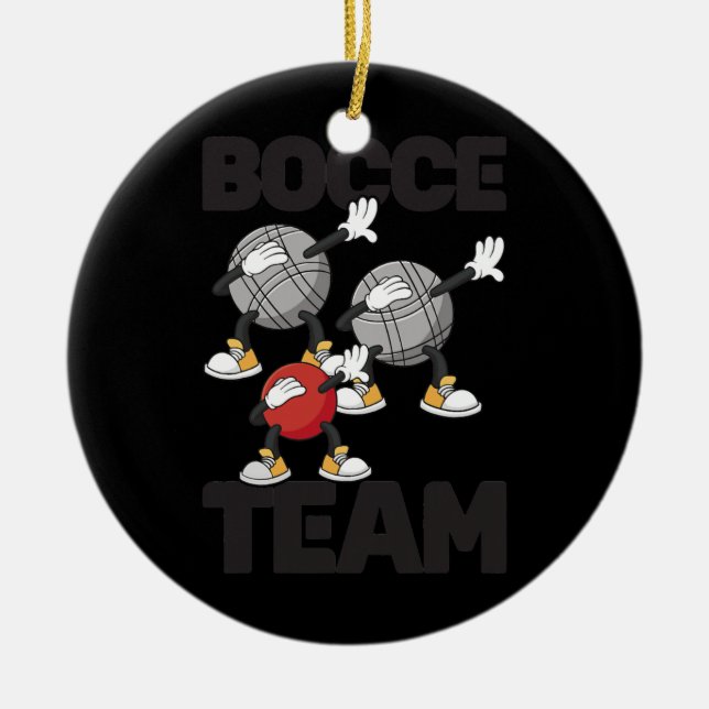 Dabbing Bocce Ball Team with Jack Bocci Dab Game Ceramic Ornament (Front)