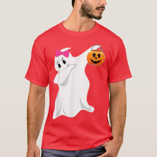Dabbing Boo ghost Jack O Lantern Pumpkin Happy Hal T-Shirt