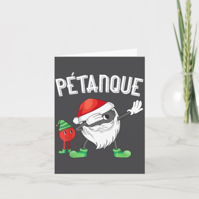 Dabbing Boules Ball Dab Christmas Cap Bouler Boule Card (Front)