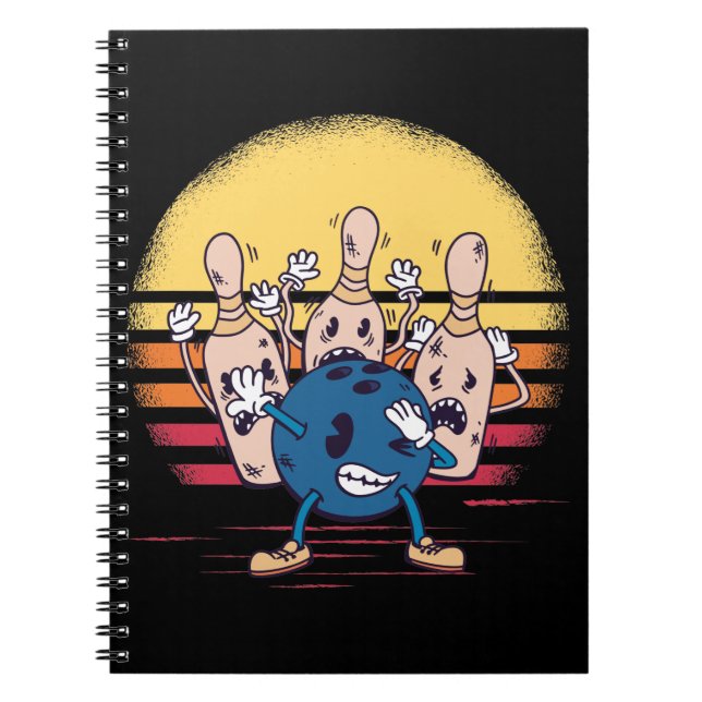Dabbing Bowling Ball Funny Bowling Pins Notebook (Front)