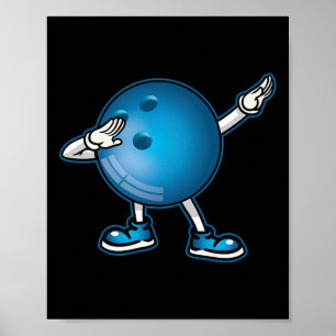 Dabbing Bowling Ll Tee Kids Boys Dab Dance Gifts Poster