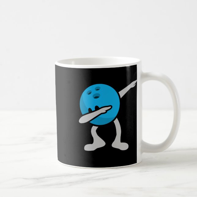 Dabbing Bowling Shirt Birthday Party Bowling Gift  Coffee Mug (Right)