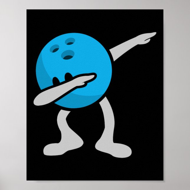 Dabbing Bowling Shirt Birthday Party Bowling Gift  Poster (Front)