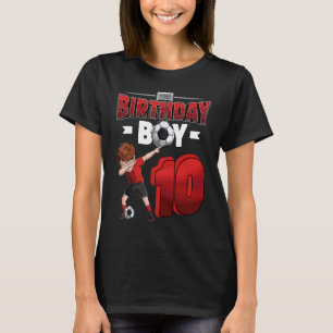 Dabbing boy 10 year old Soccer Player 10th birthda T-Shirt