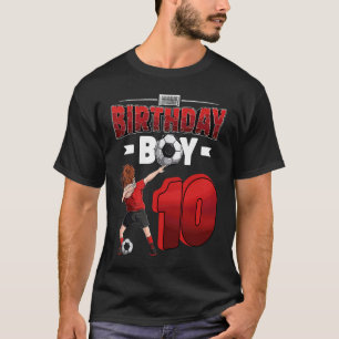 Dabbing boy 10 year old Soccer Player 10th birthda T-Shirt