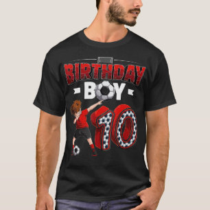 dabbing boy 10 year old Soccer Player 10th birthda T-Shirt
